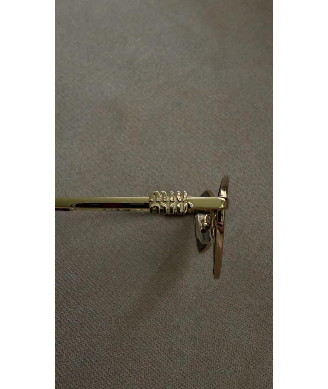 MIU MIU Черные металлические солнцезащитные очки, фото 3