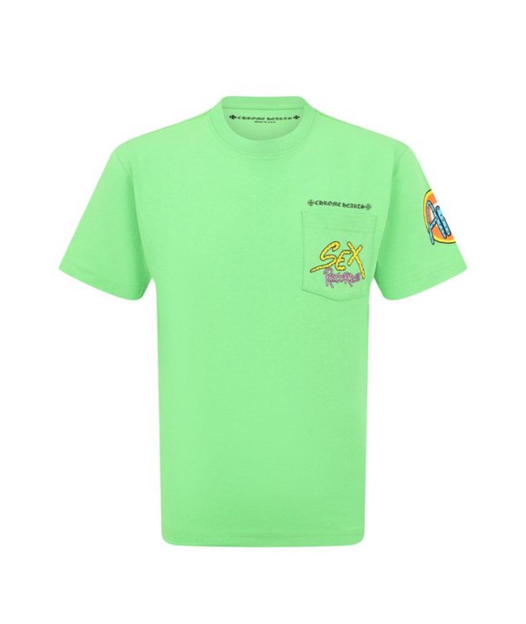 CHROME HEARTS Зеленая хлопковая футболка, фото 1