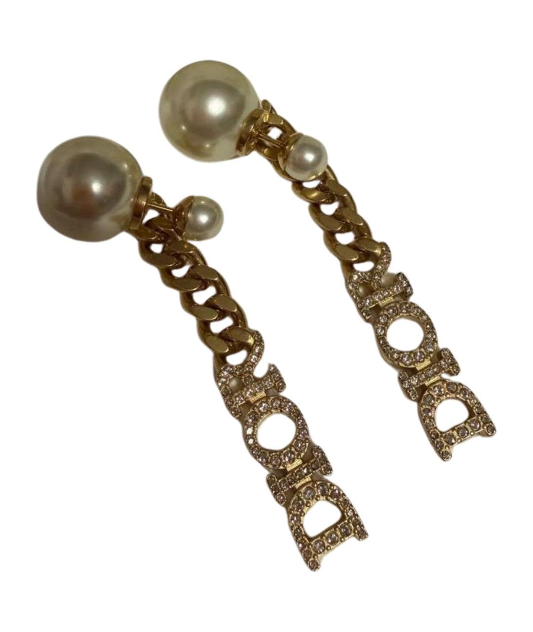 CHRISTIAN DIOR Золотые металлические серьги, фото 1