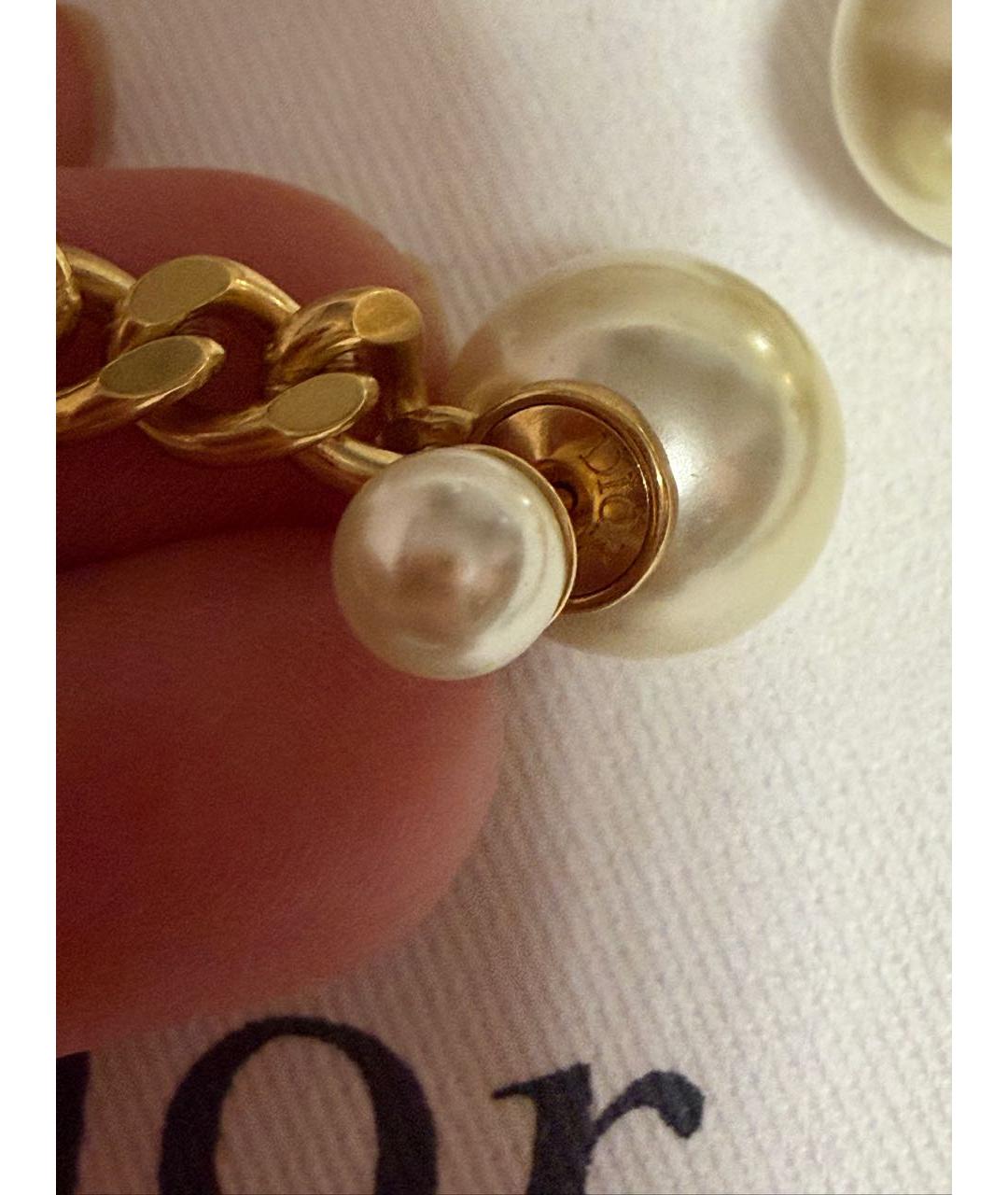 CHRISTIAN DIOR Золотые металлические серьги, фото 3