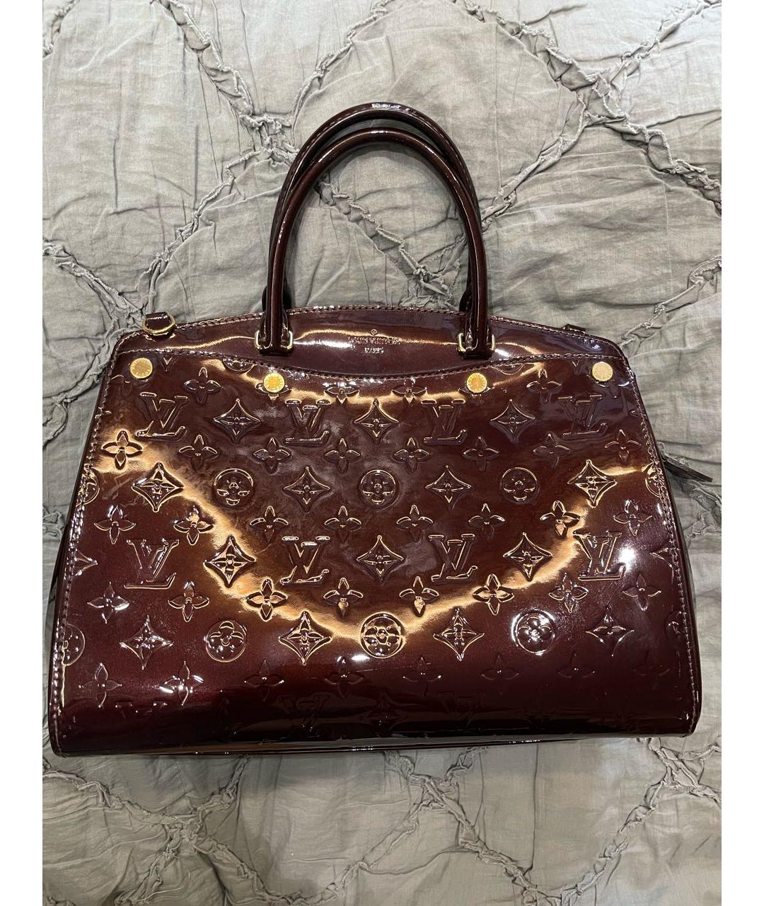 LOUIS VUITTON Бордовая сумка тоут из лакированной кожи, фото 7