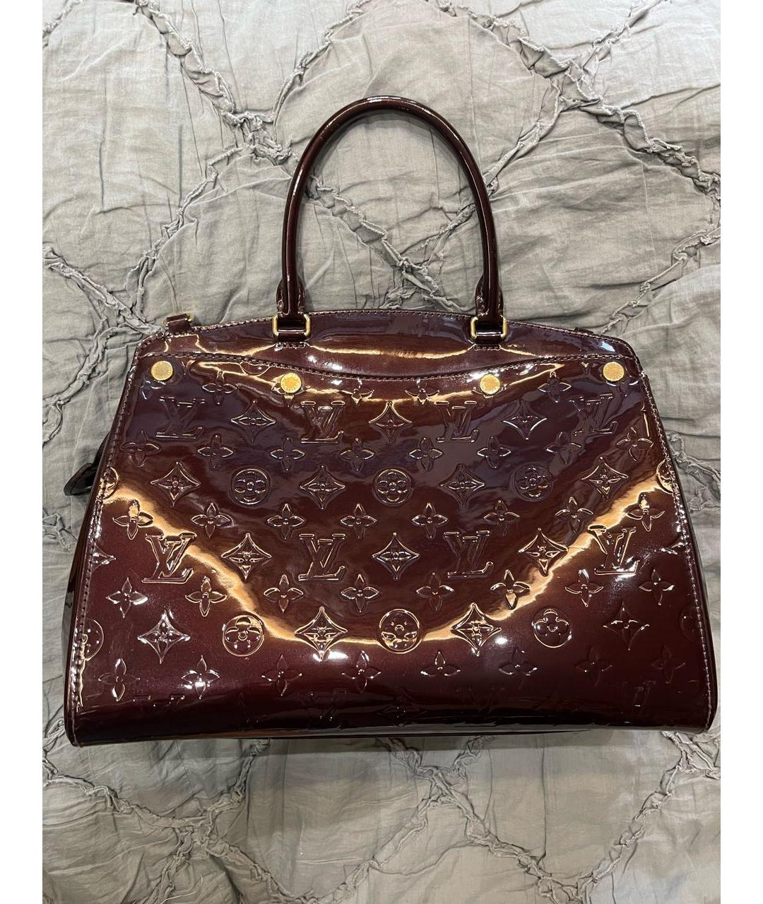 LOUIS VUITTON Бордовая сумка тоут из лакированной кожи, фото 3