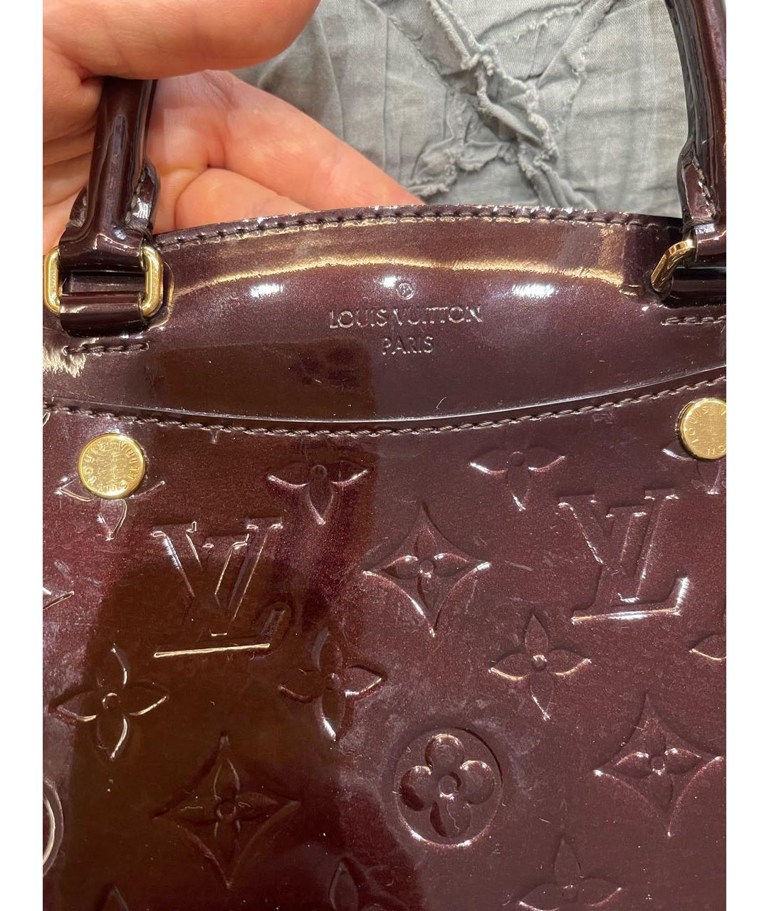 LOUIS VUITTON Бордовая сумка тоут из лакированной кожи, фото 5