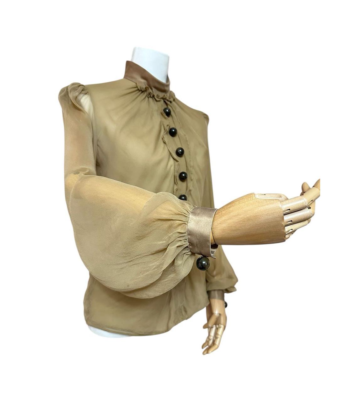 DOLCE&GABBANA Бежевая шелковая блузы, фото 5