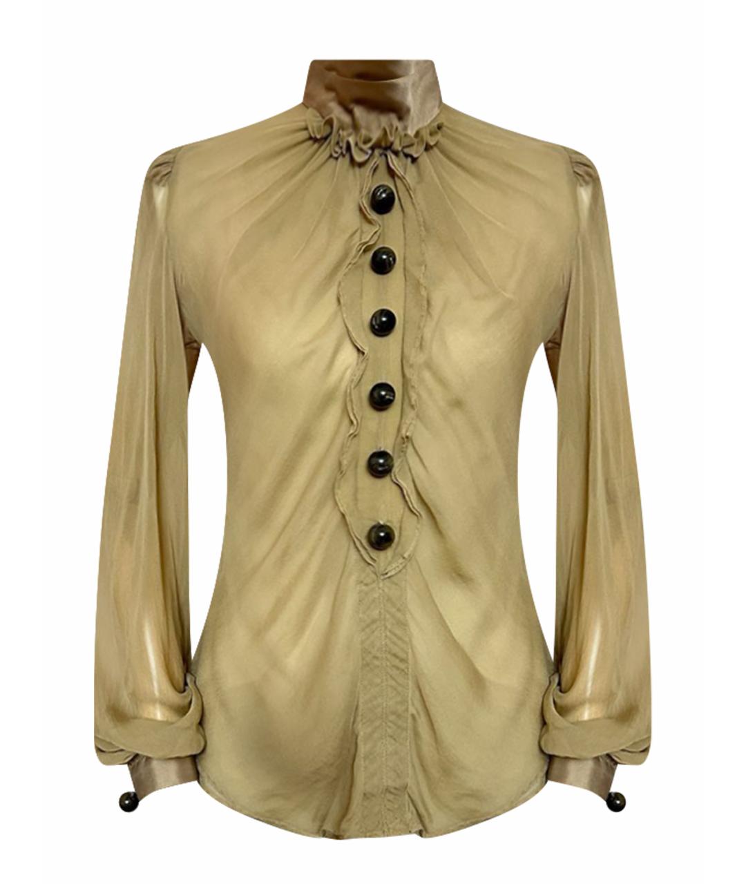 DOLCE&GABBANA Бежевая шелковая блузы, фото 1