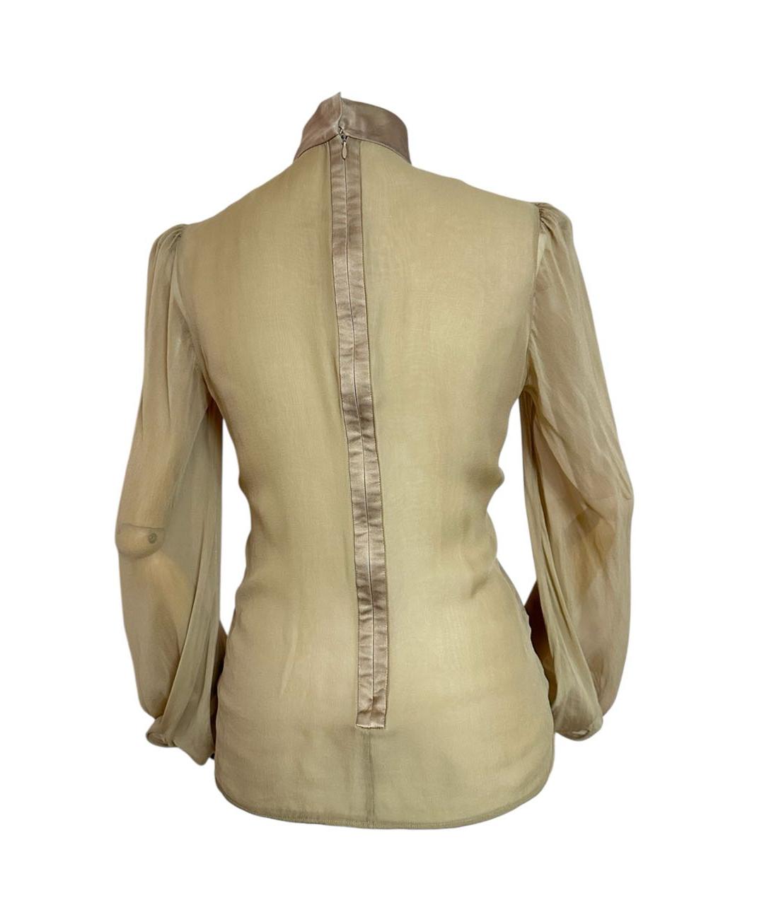 DOLCE&GABBANA Бежевая шелковая блузы, фото 2