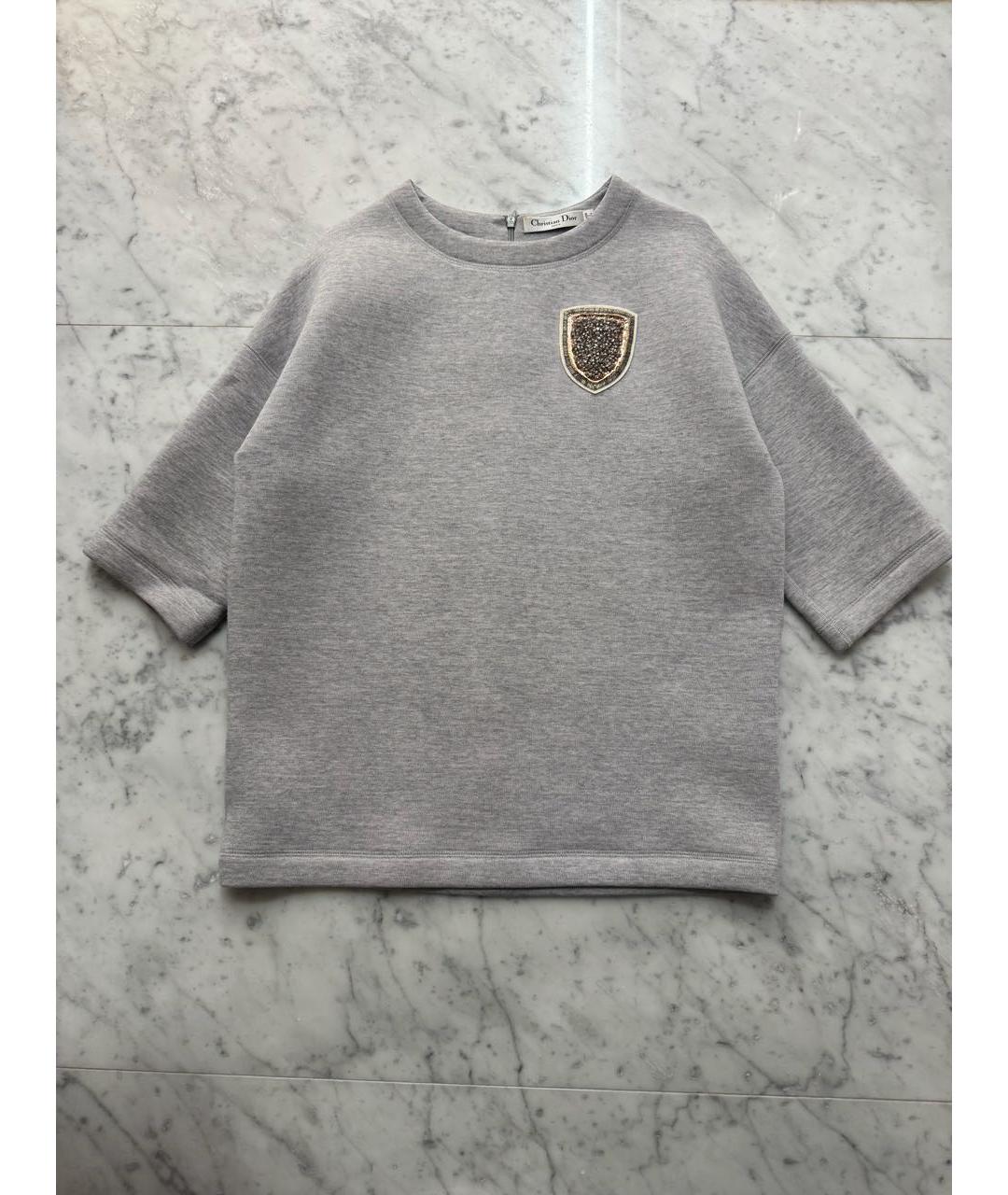 CHRISTIAN DIOR Серый хлопковый джемпер / свитер, фото 5
