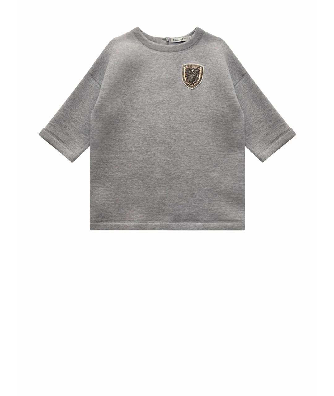 CHRISTIAN DIOR Серый хлопковый джемпер / свитер, фото 1