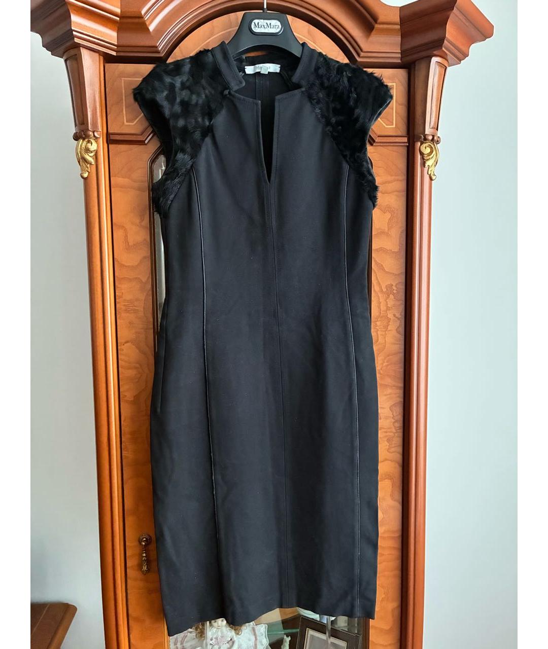 MAX MARA Черное полиамидовое повседневное платье, фото 5