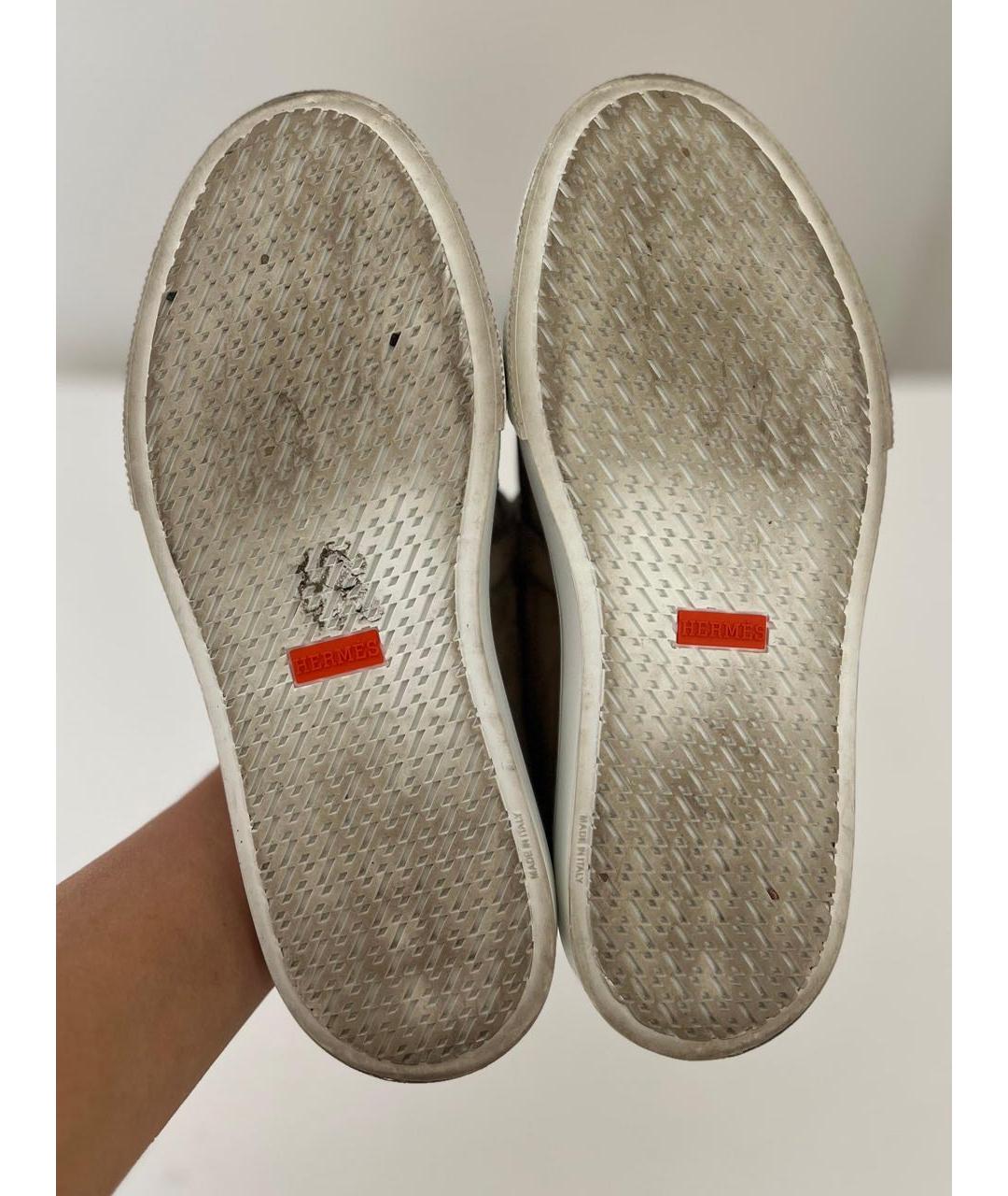 HERMES Бежевые замшевые лоферы, фото 3