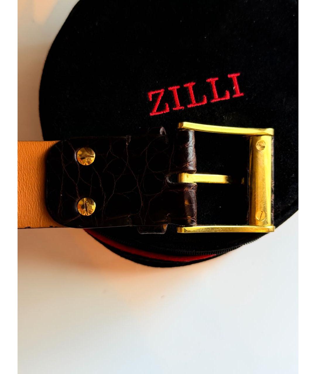 ZILLI Коричневый ремень из экзотической кожи, фото 6