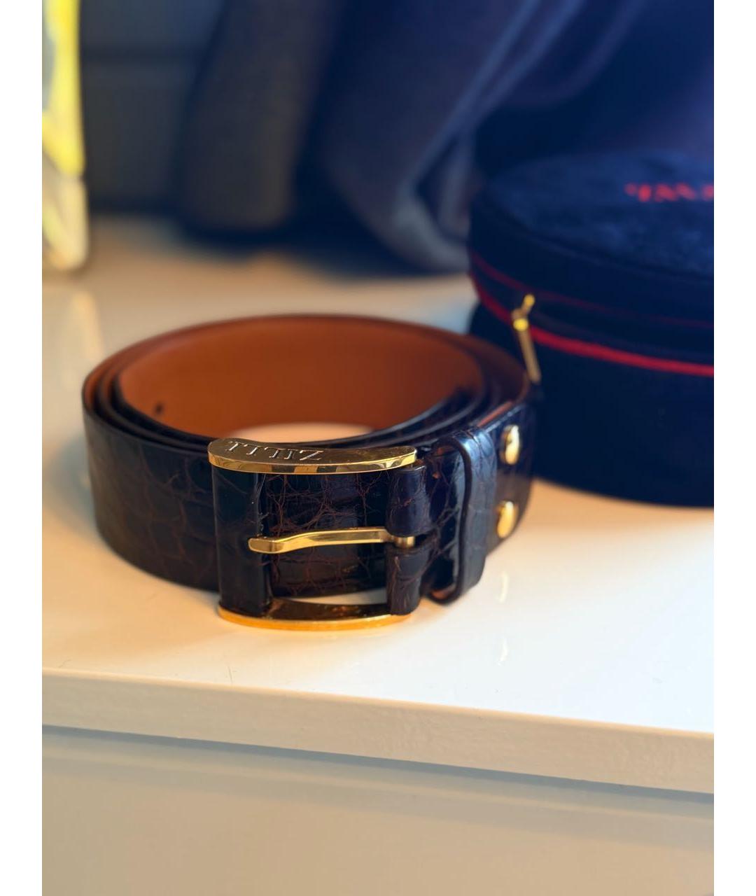 ZILLI Коричневый ремень из экзотической кожи, фото 8