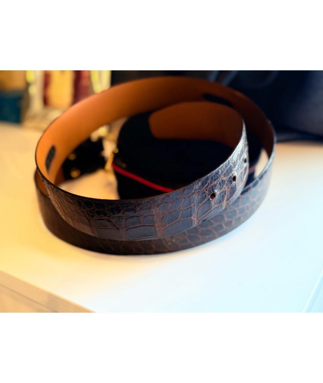 ZILLI Коричневый ремень из экзотической кожи, фото 5