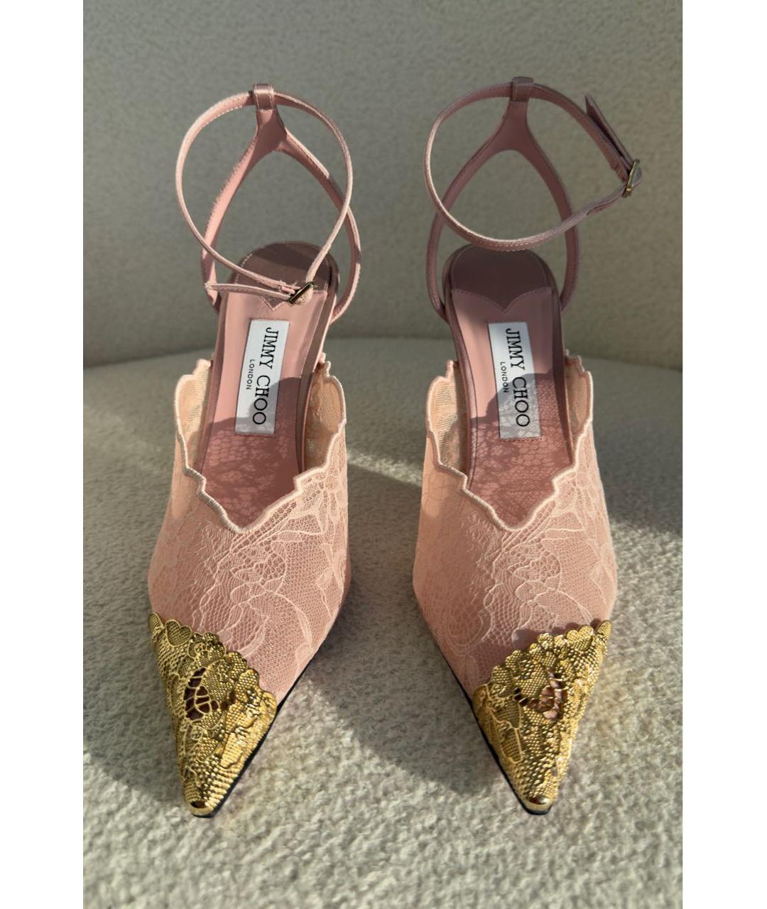 JIMMY CHOO Розовые текстильные туфли, фото 2