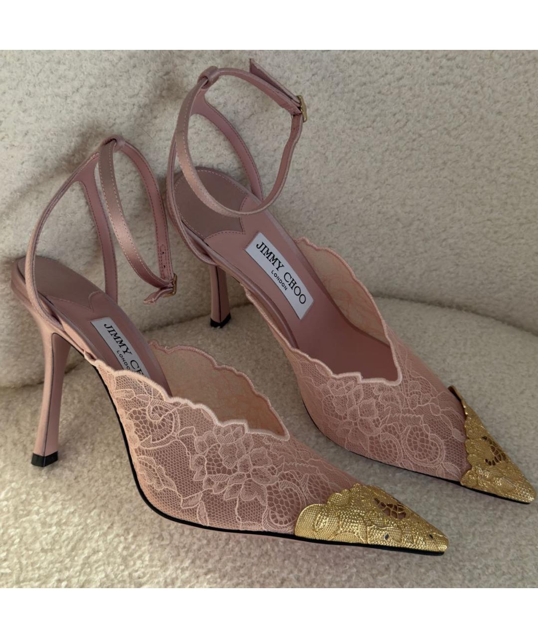 JIMMY CHOO Розовые текстильные туфли, фото 5