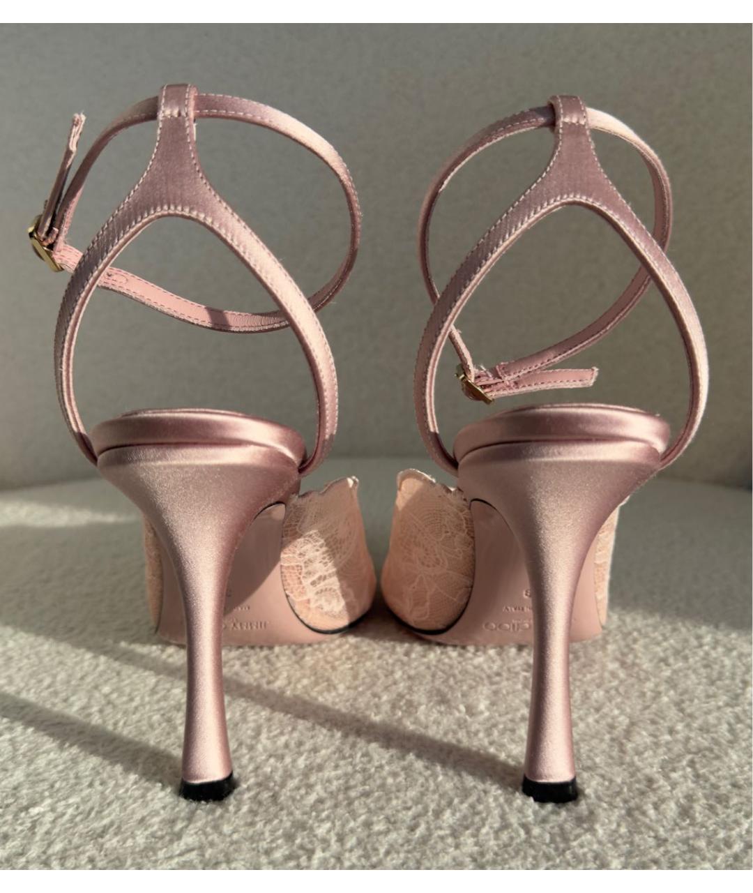 JIMMY CHOO Розовые текстильные туфли, фото 4