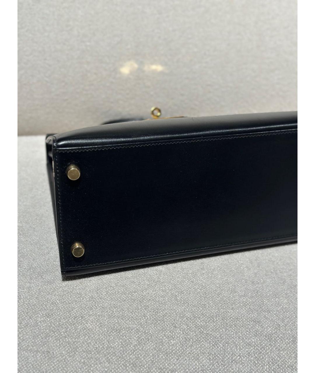 HERMES Черная кожаная сумка с короткими ручками, фото 6