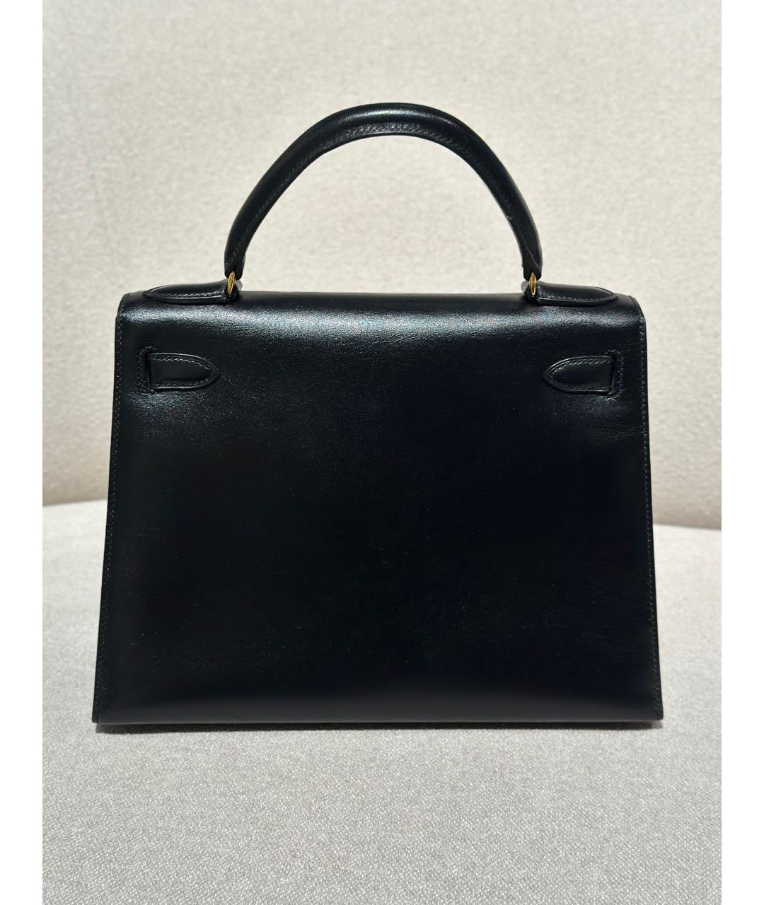 HERMES Черная кожаная сумка с короткими ручками, фото 3