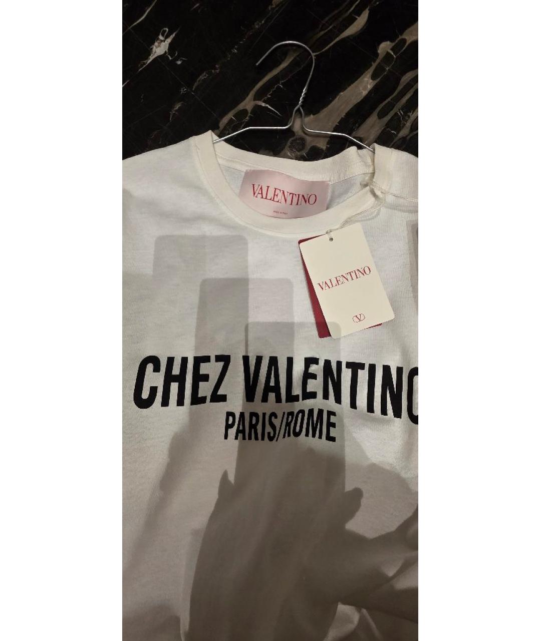 VALENTINO Белая хлопковая футболка, фото 4