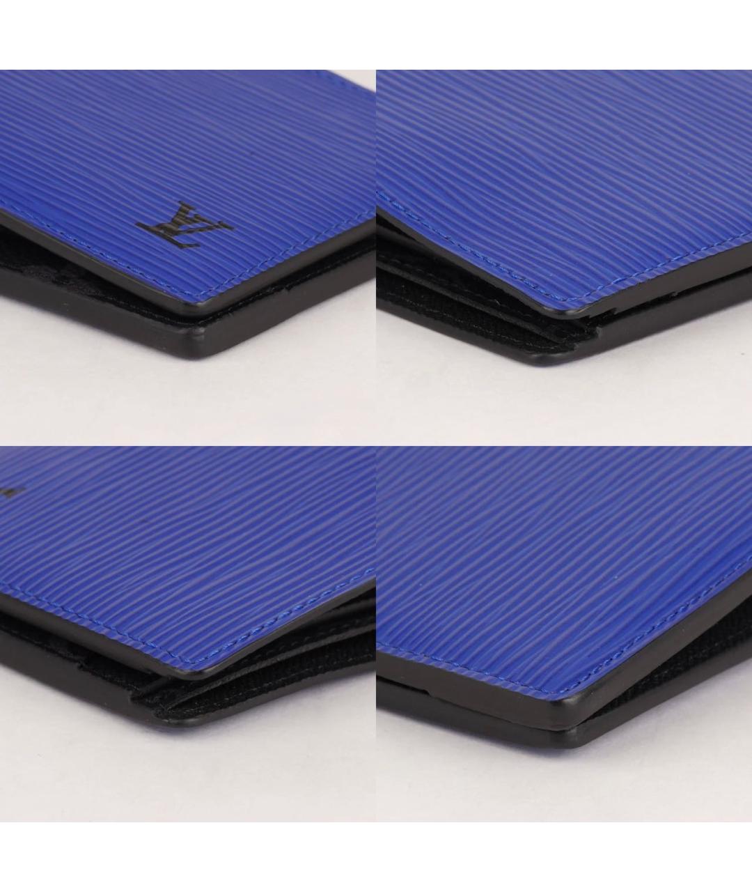 LOUIS VUITTON Синий кожаный кошелек, фото 6