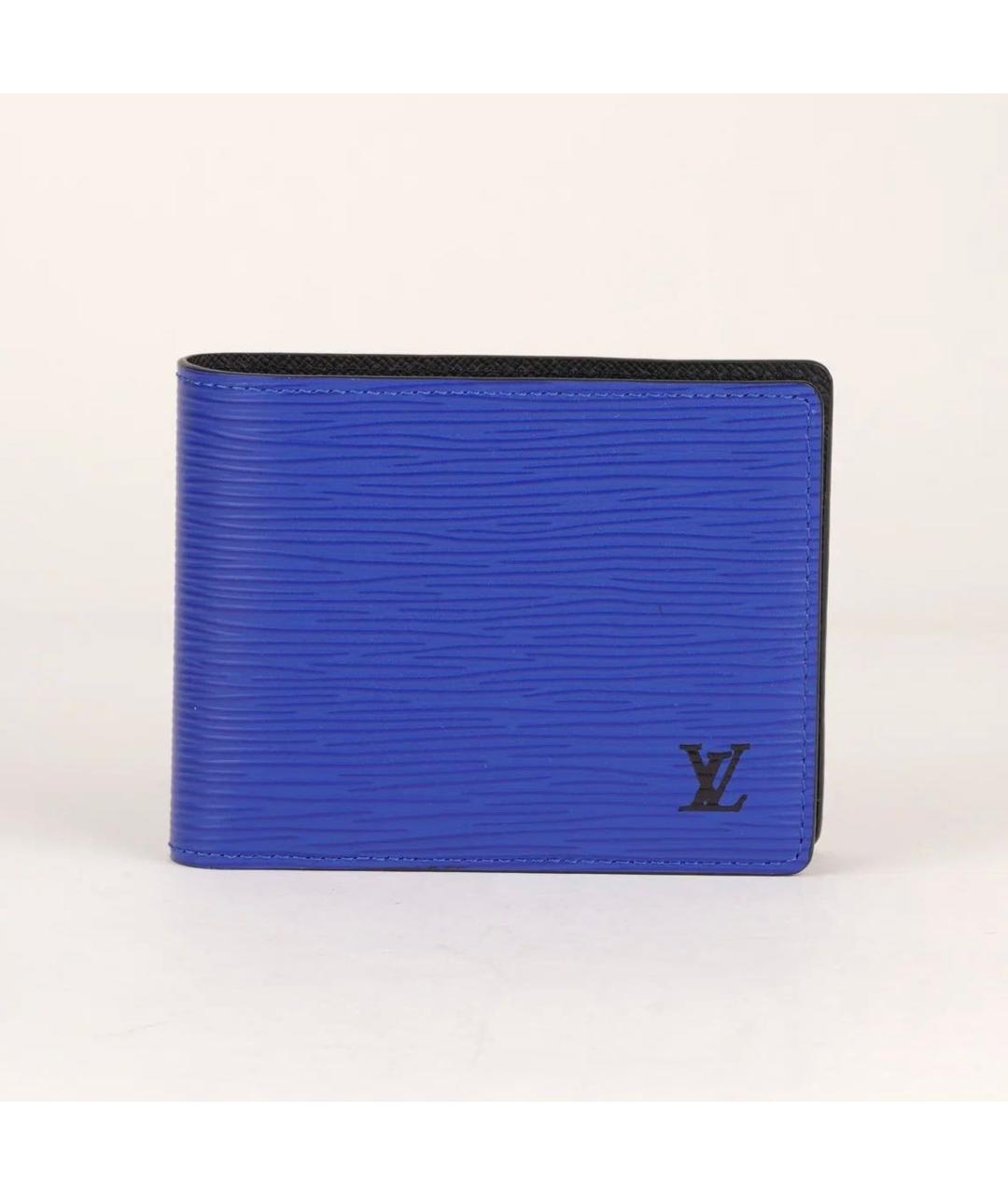 LOUIS VUITTON Синий кожаный кошелек, фото 7