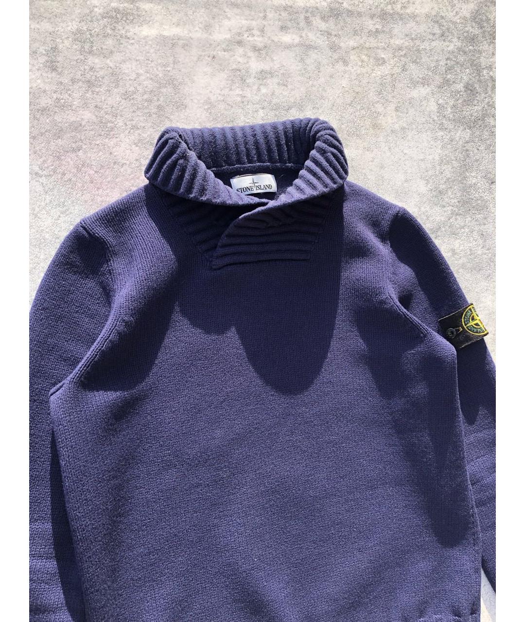 STONE ISLAND Синий шерстяной джемпер / свитер, фото 2