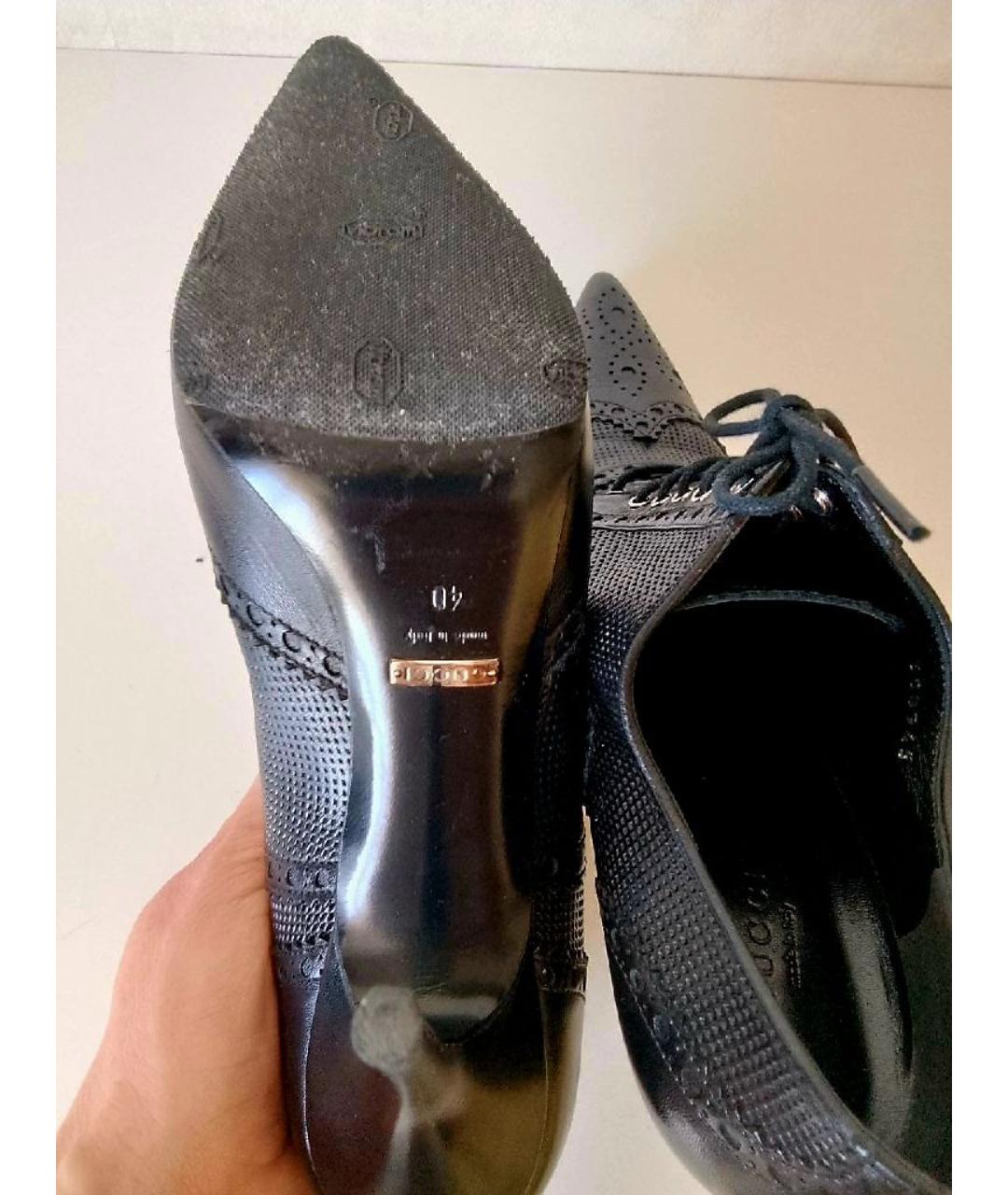 GUCCI Черные кожаные ботильоны, фото 8