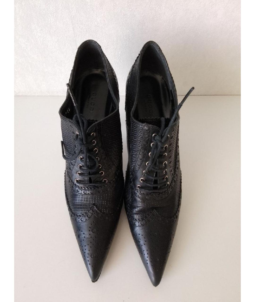 GUCCI Черные кожаные ботильоны, фото 2