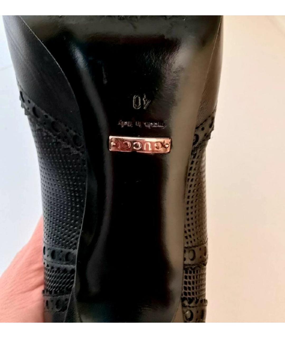 GUCCI Черные кожаные ботильоны, фото 7