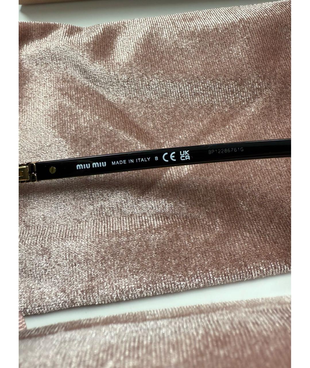 MIU MIU Черные пластиковые солнцезащитные очки, фото 7