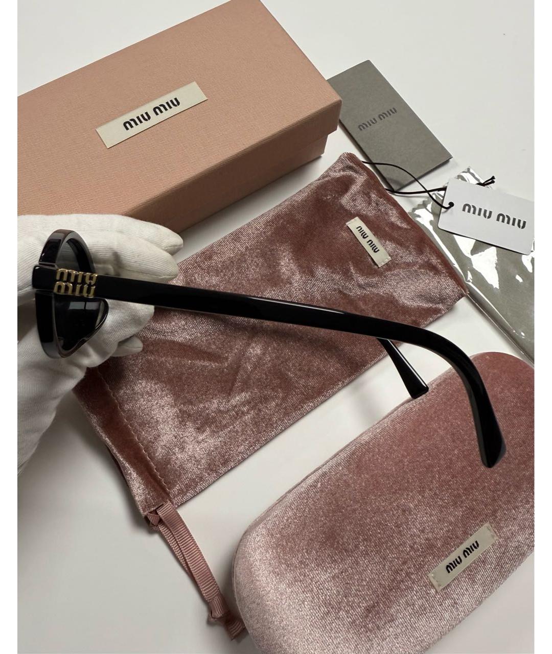 MIU MIU Черные пластиковые солнцезащитные очки, фото 4