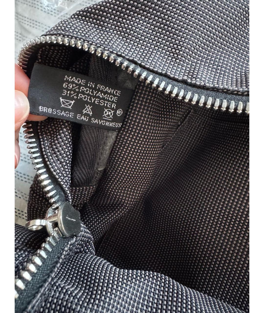 HERMES Антрацитовая тканевая сумка тоут, фото 6