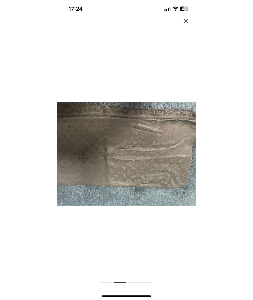 LOUIS VUITTON Коричневый платок, фото 3