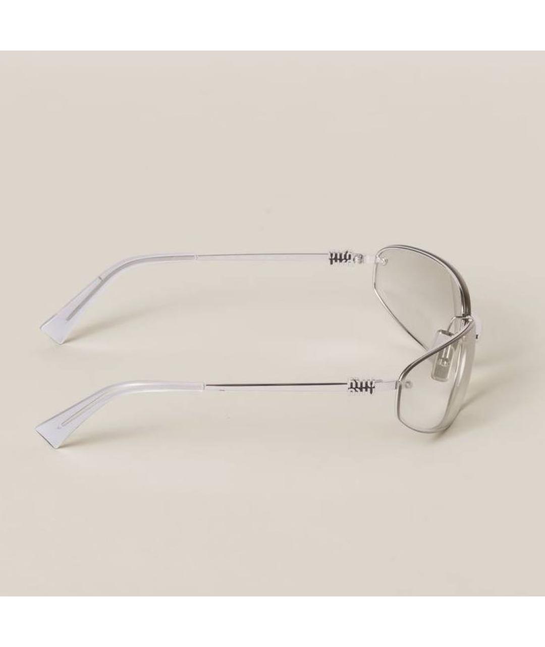 MIU MIU Серебряные металлические солнцезащитные очки, фото 4