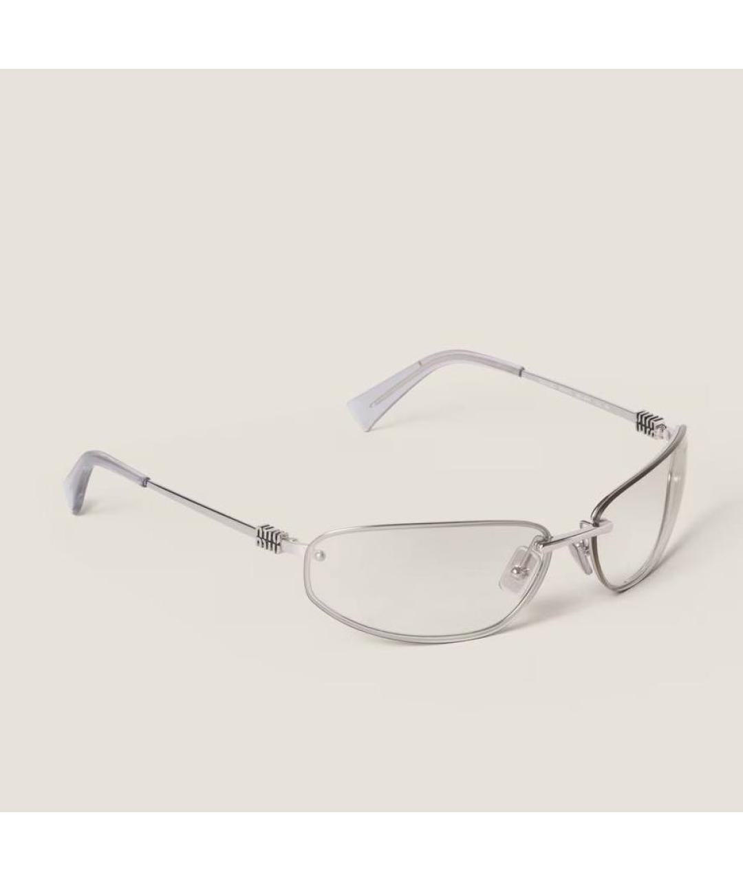 MIU MIU Серебряные металлические солнцезащитные очки, фото 7