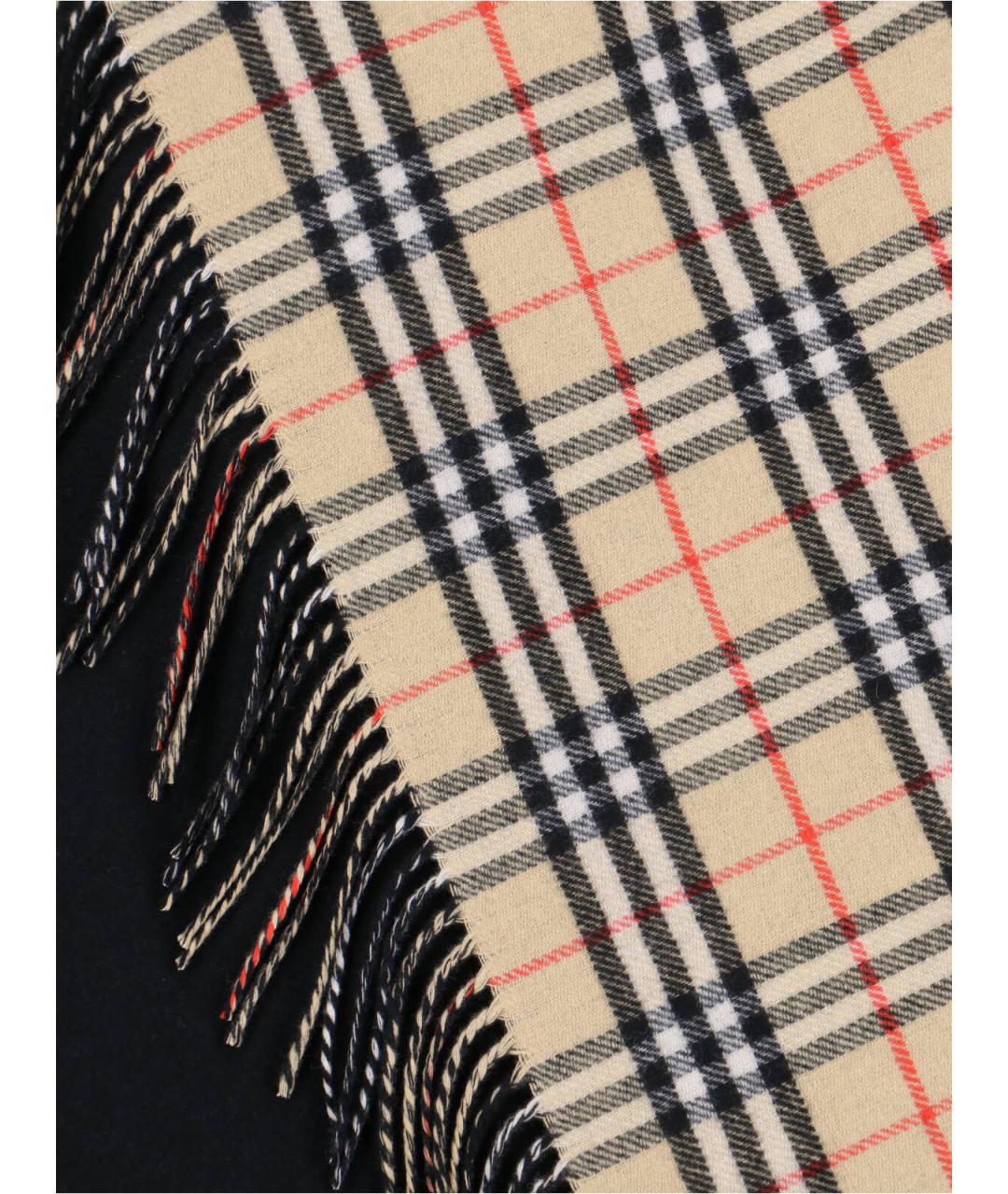 BURBERRY Черный шерстяной шарф, фото 3