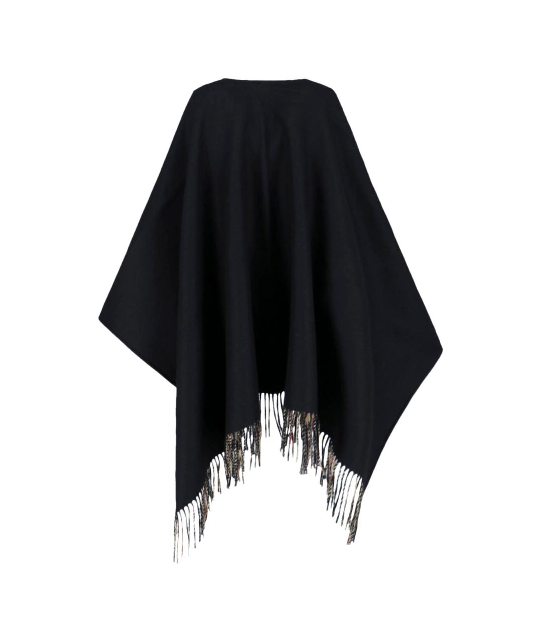 BURBERRY Черный шерстяной шарф, фото 2