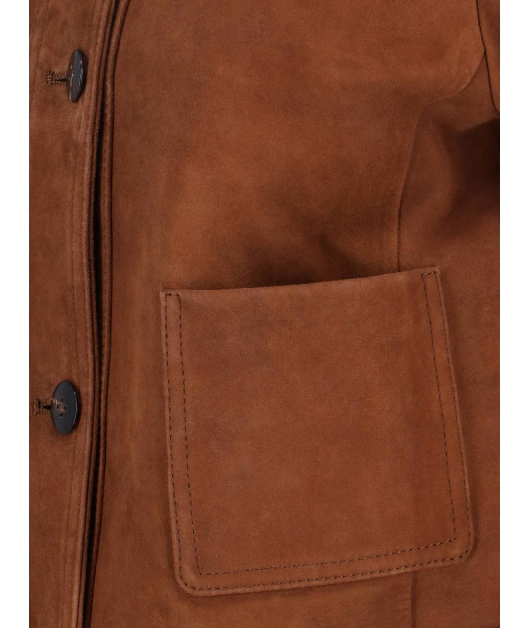 MAX MARA Коричневая замшевая куртка, фото 3