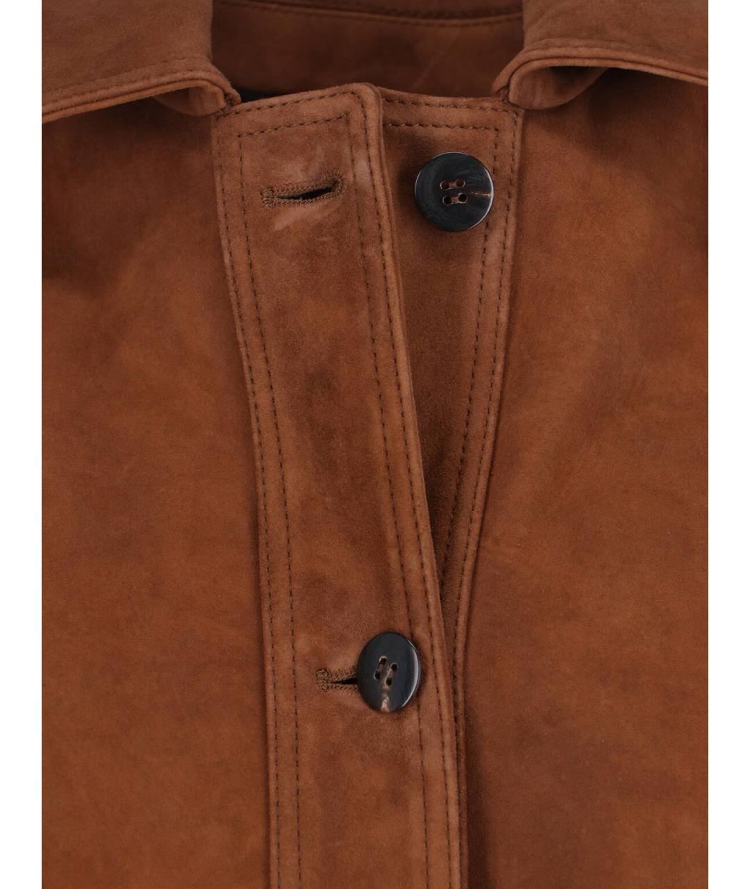 MAX MARA Коричневая замшевая куртка, фото 4