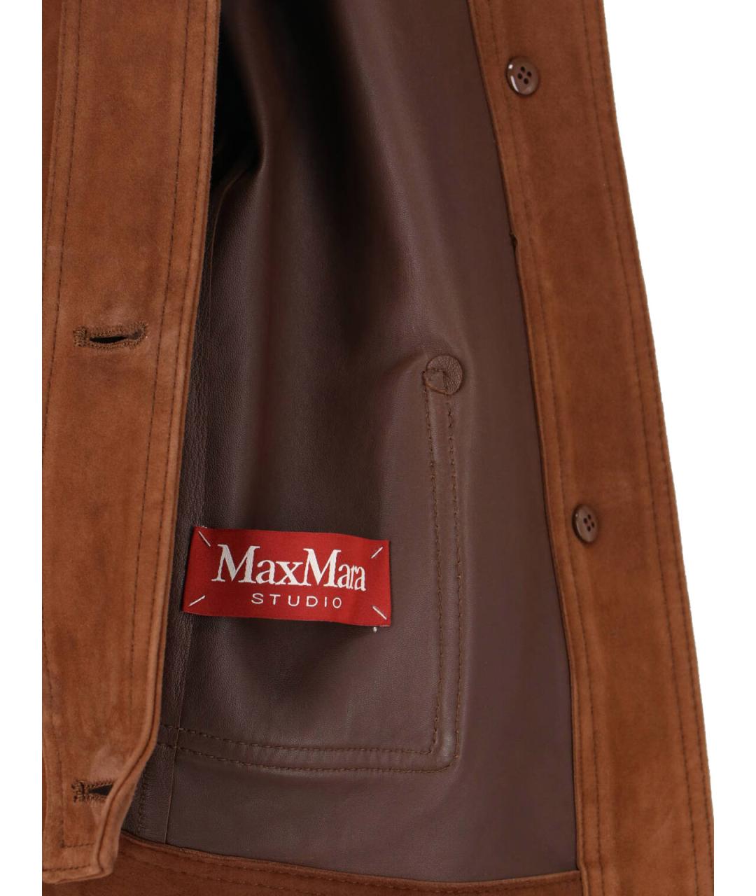 MAX MARA Коричневая замшевая куртка, фото 5