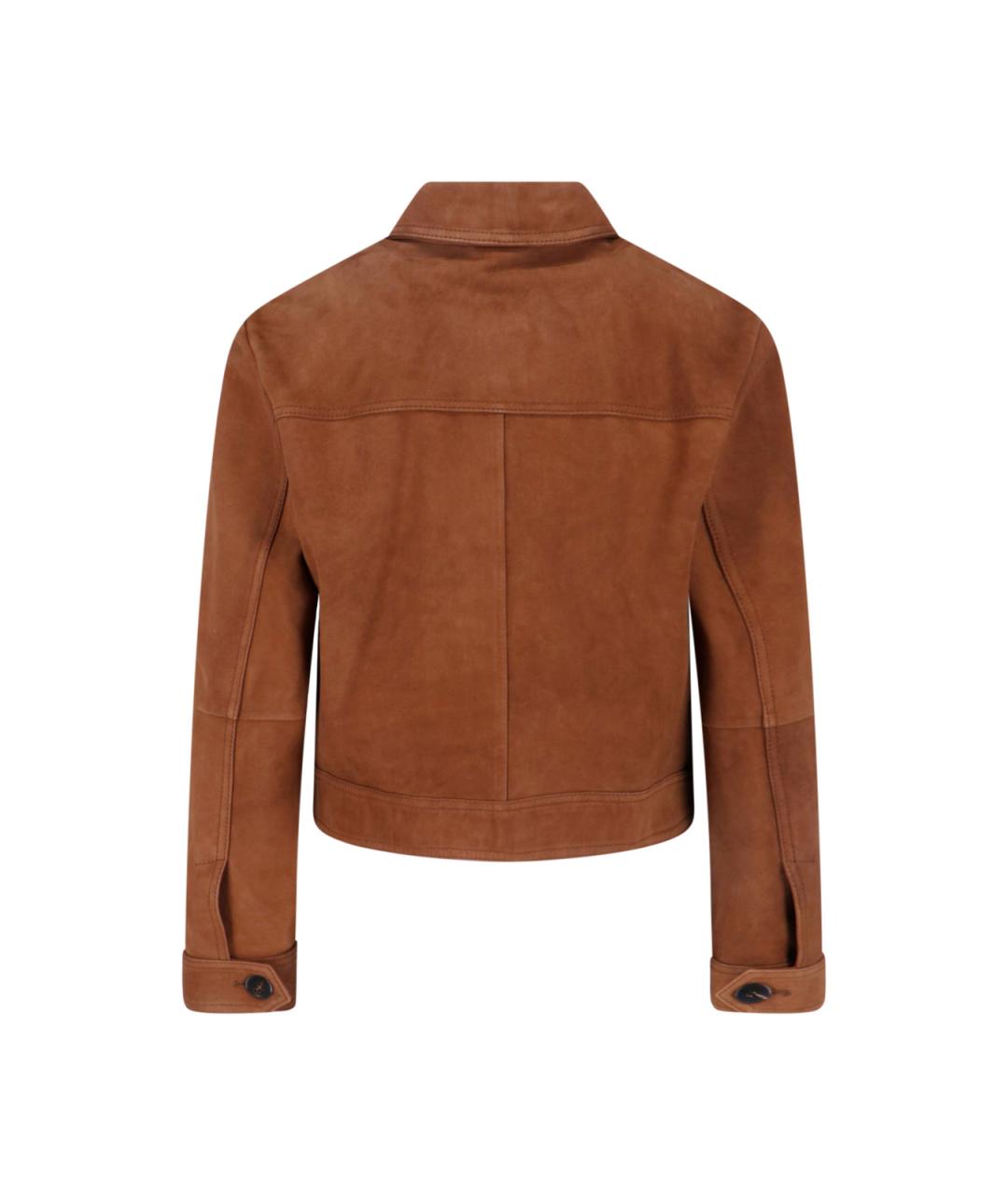 MAX MARA Коричневая замшевая куртка, фото 2