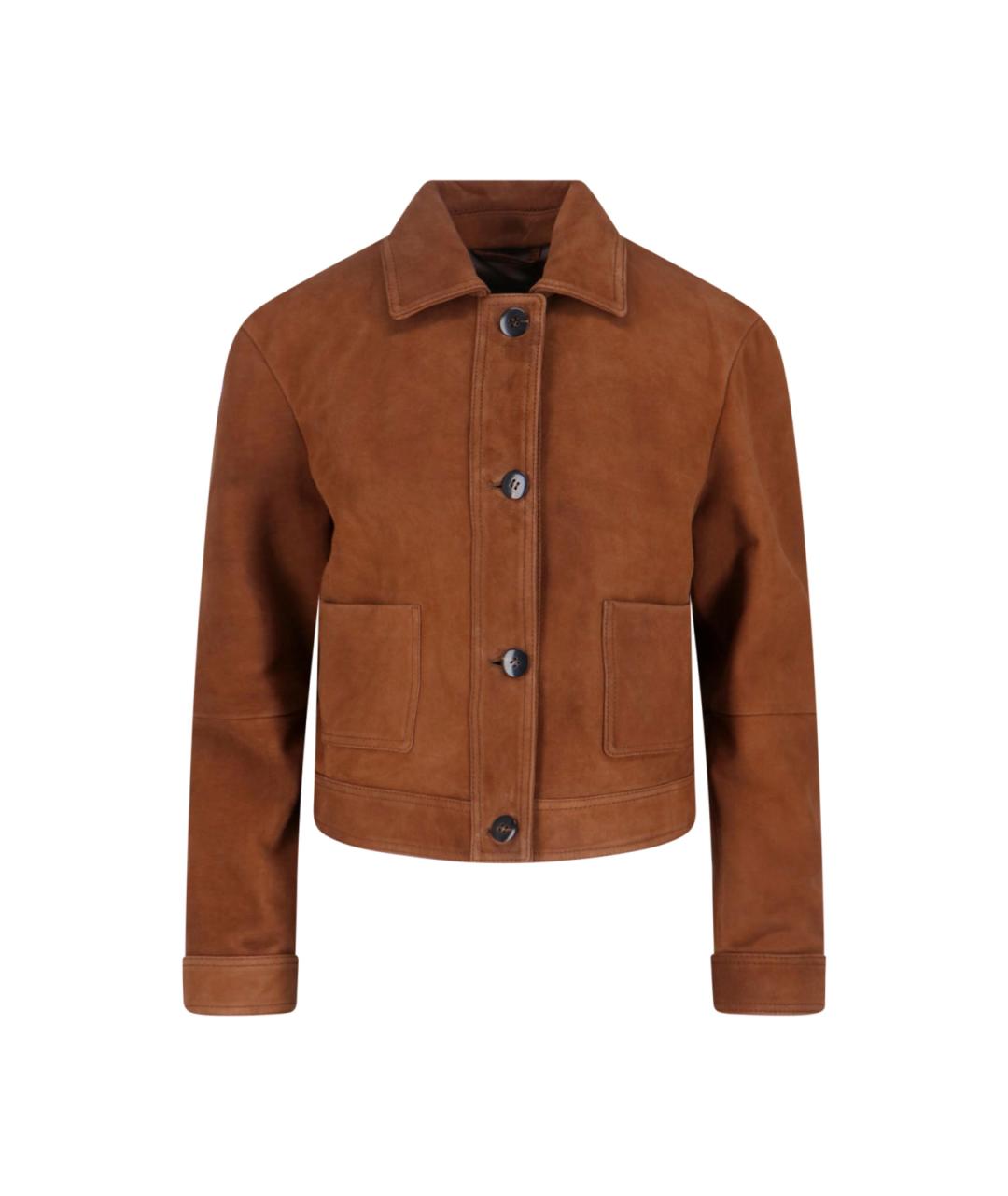 MAX MARA Коричневая замшевая куртка, фото 1