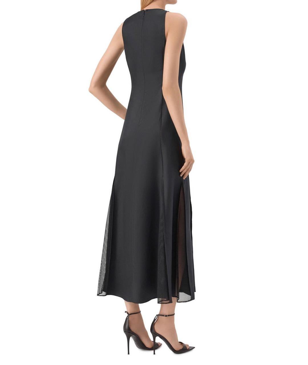 LOULOU DE SAISON Черное шелковое повседневное платье, фото 3