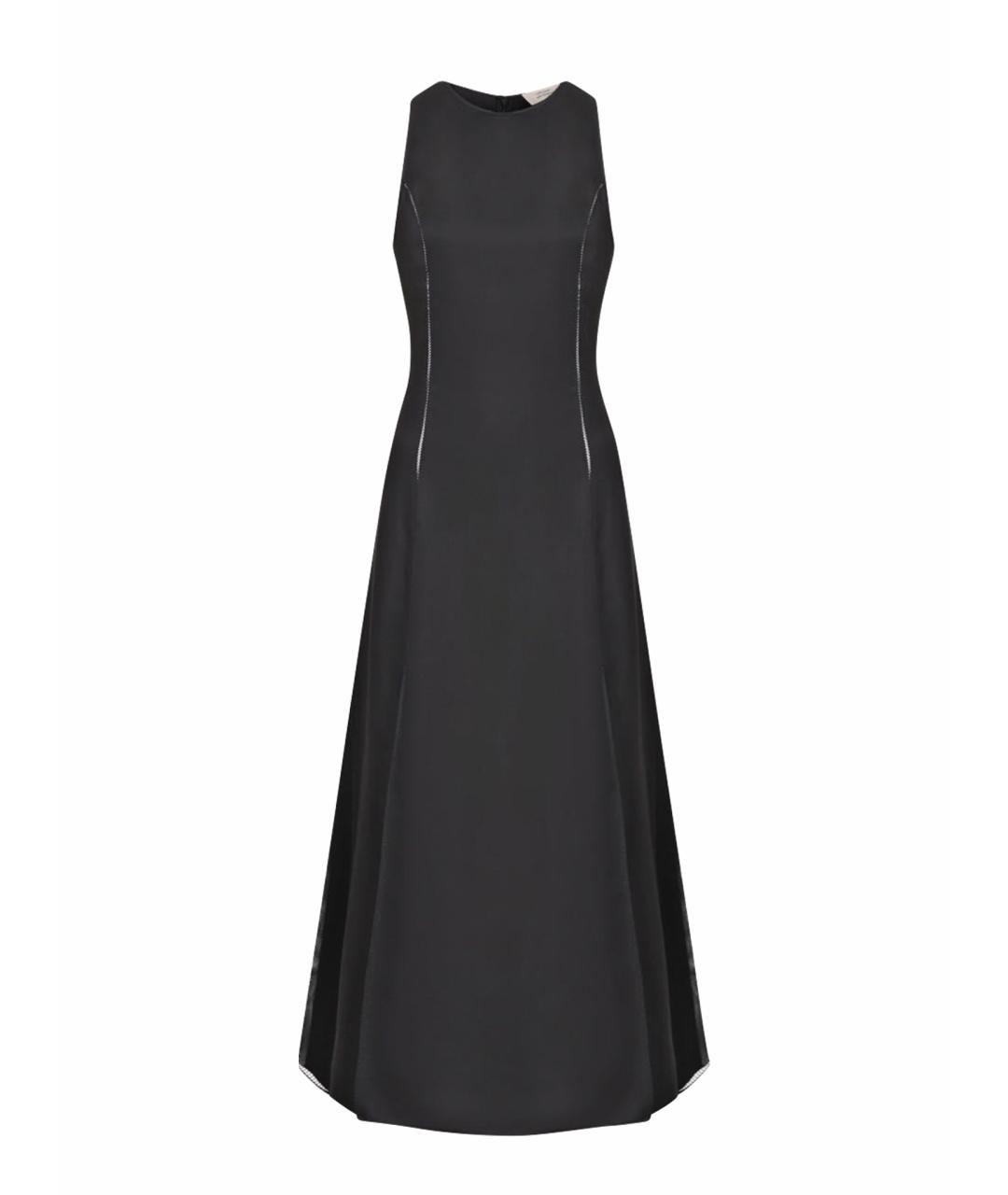 LOULOU DE SAISON Черное шелковое повседневное платье, фото 1