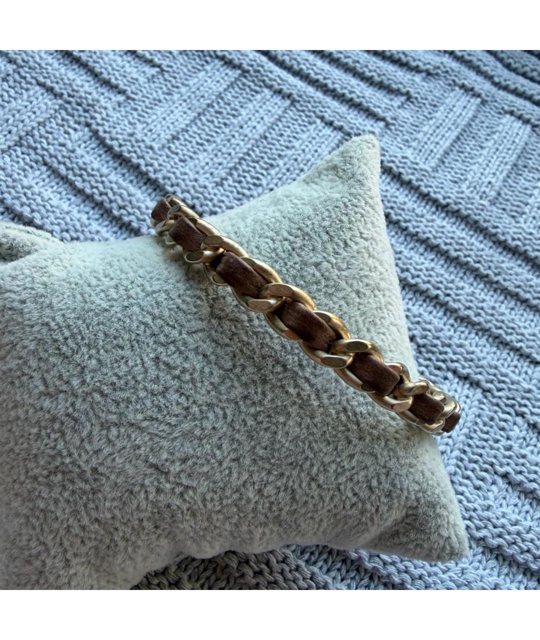 CHANEL Золотой кожаный браслет, фото 5