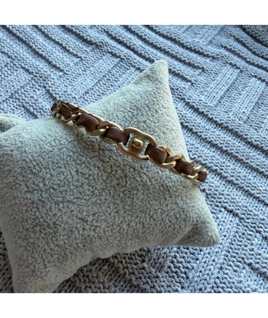 CHANEL Золотой кожаный браслет, фото 9