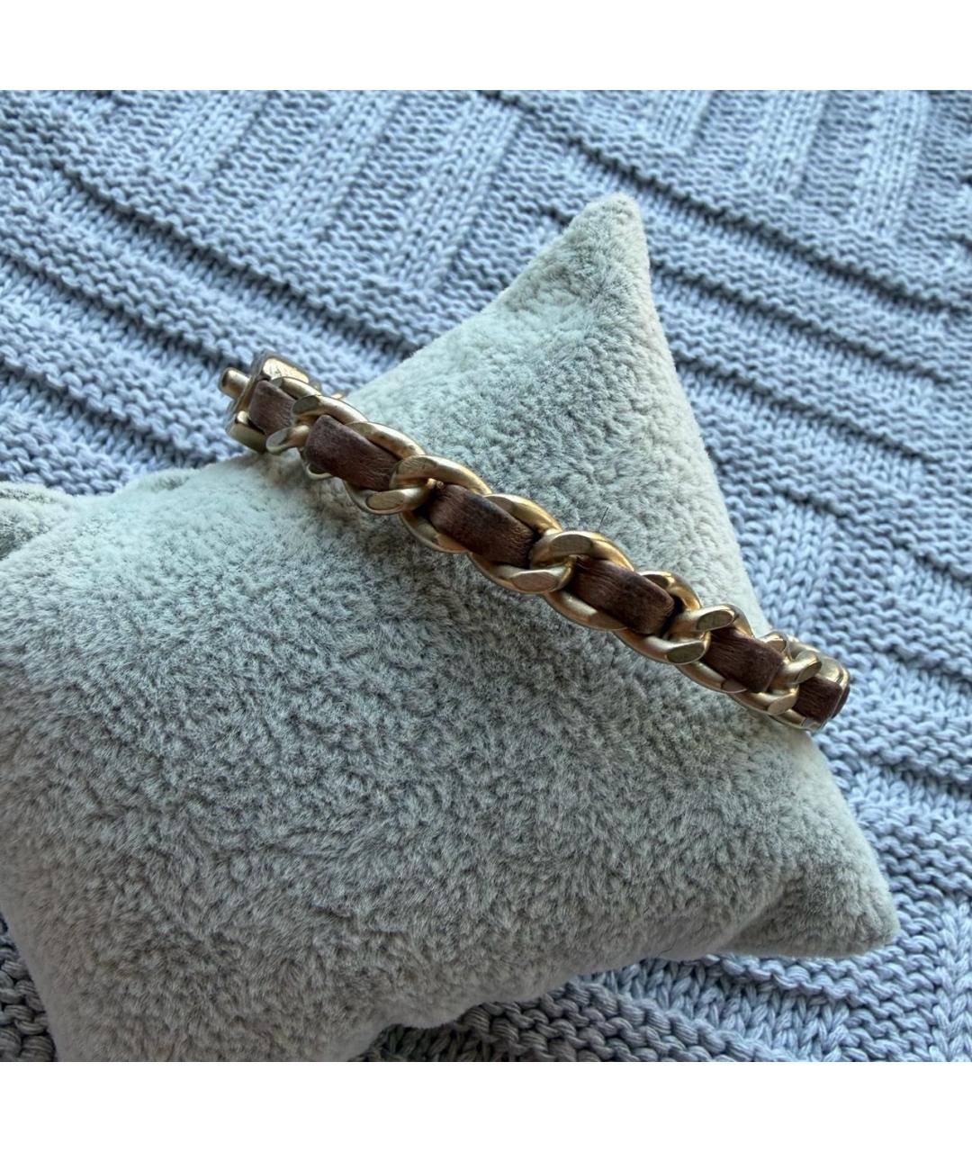 CHANEL Золотой кожаный браслет, фото 6