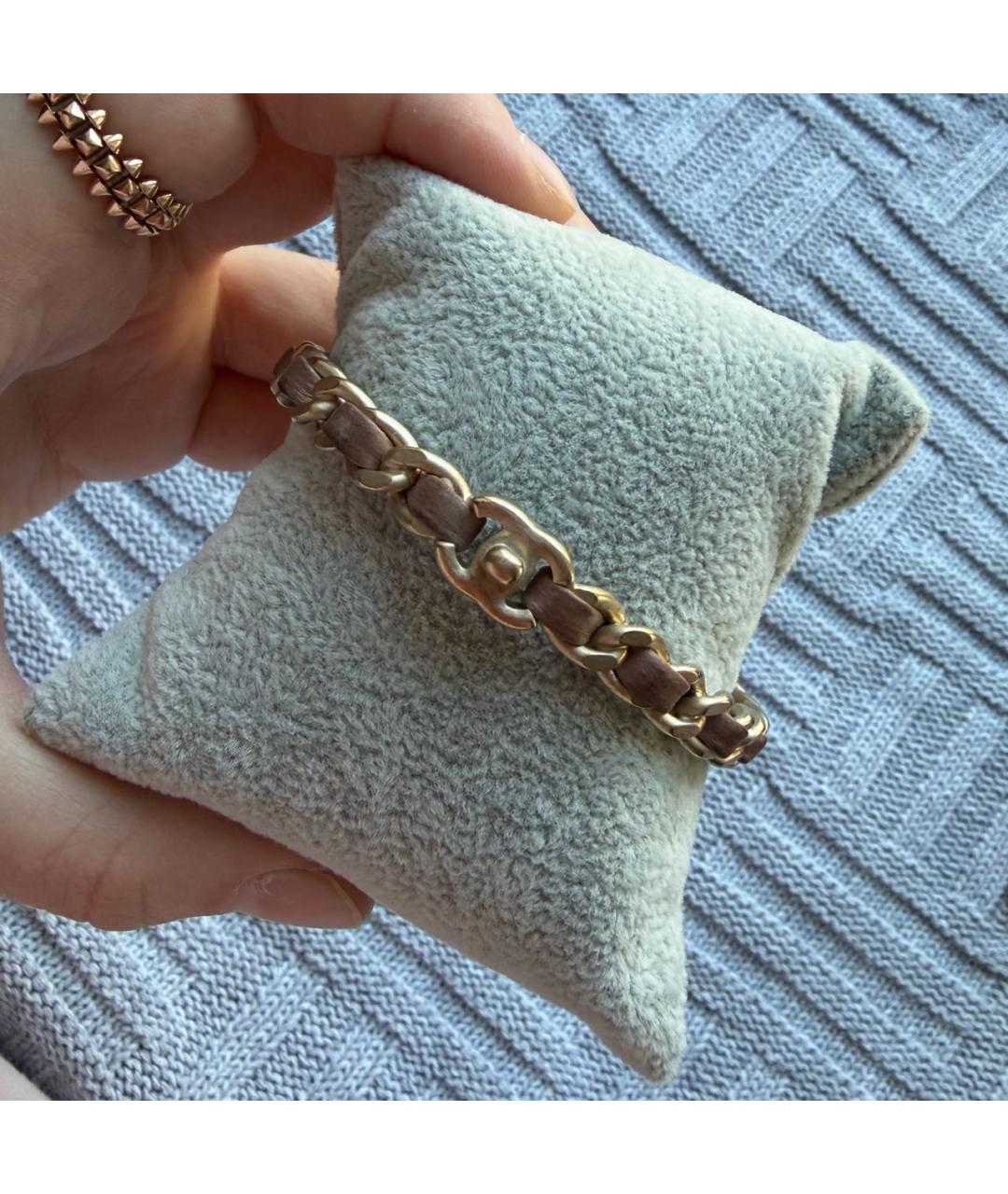 CHANEL Золотой кожаный браслет, фото 2
