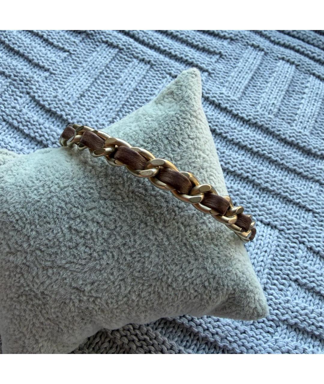 CHANEL Золотой кожаный браслет, фото 4