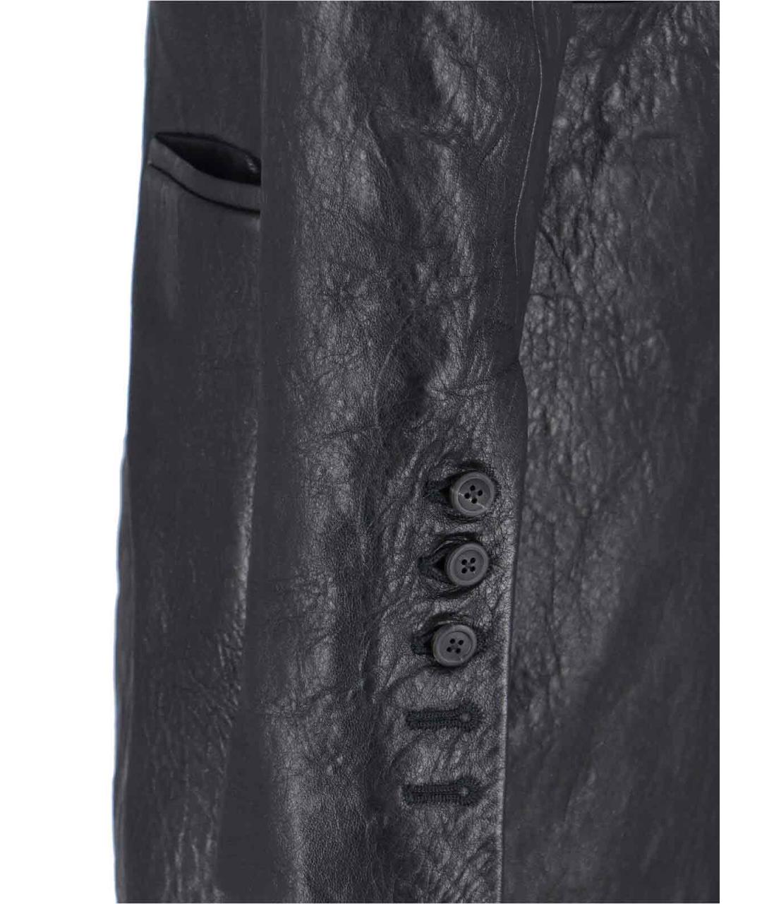 RICK OWENS Черный кожаный пиджак, фото 3